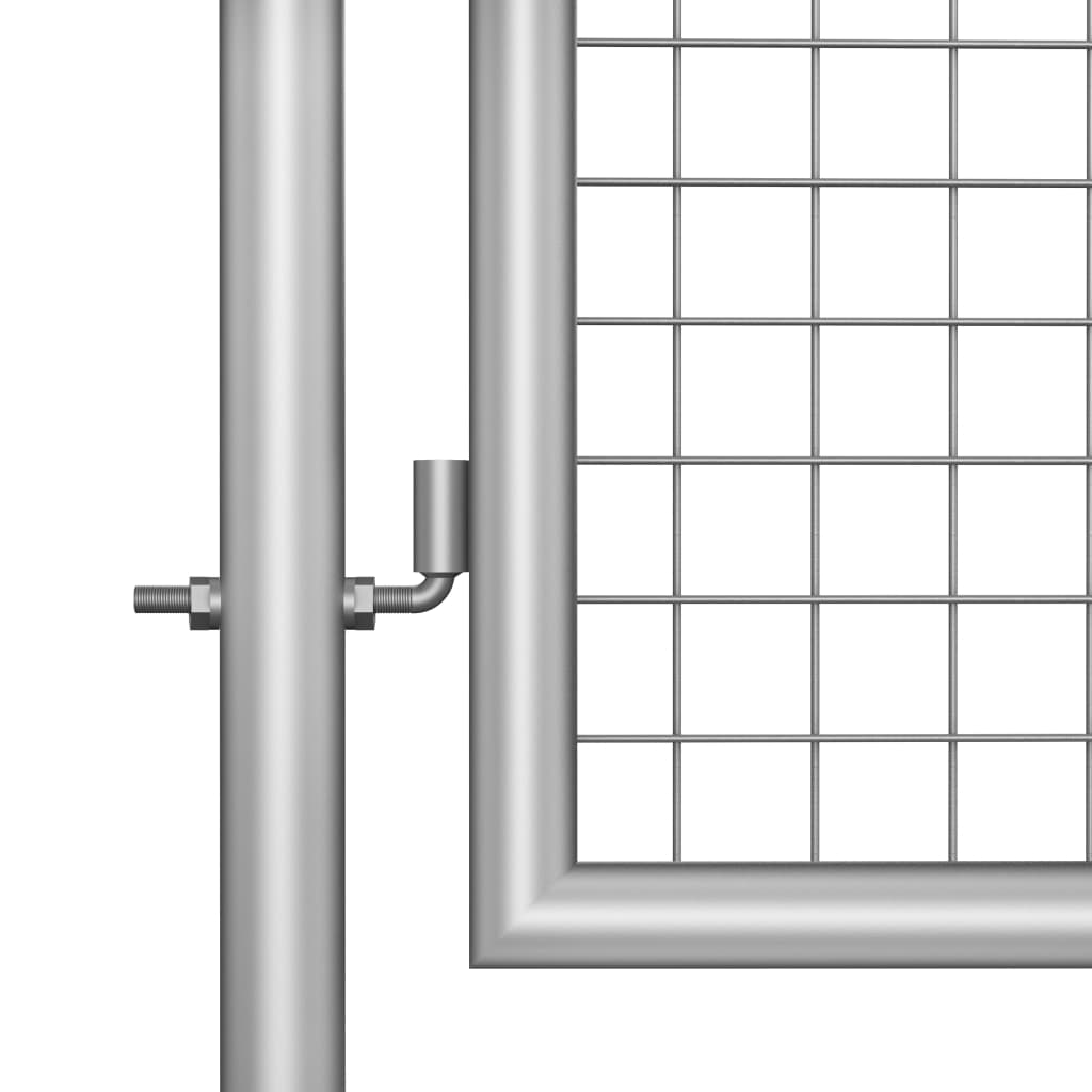 vidaXL Garden Gate Galvanised Steel 105x200 cm Silver