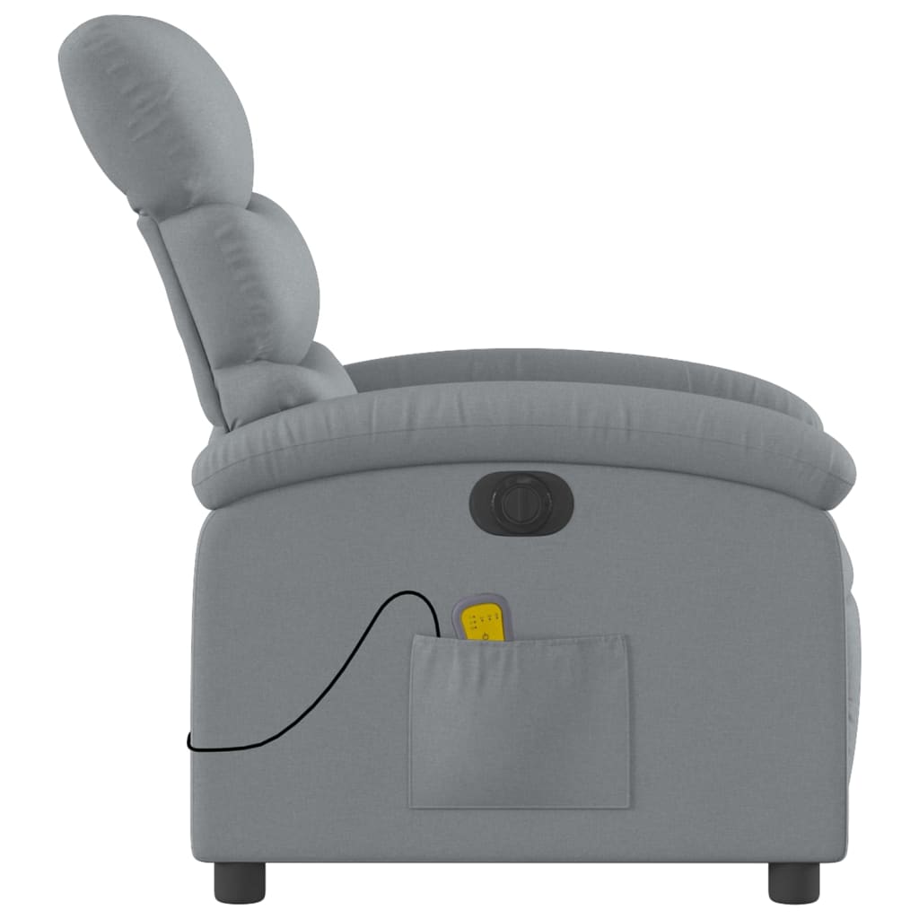 vidaXL Electric Massage Recliner Chair Light Grey Fabric