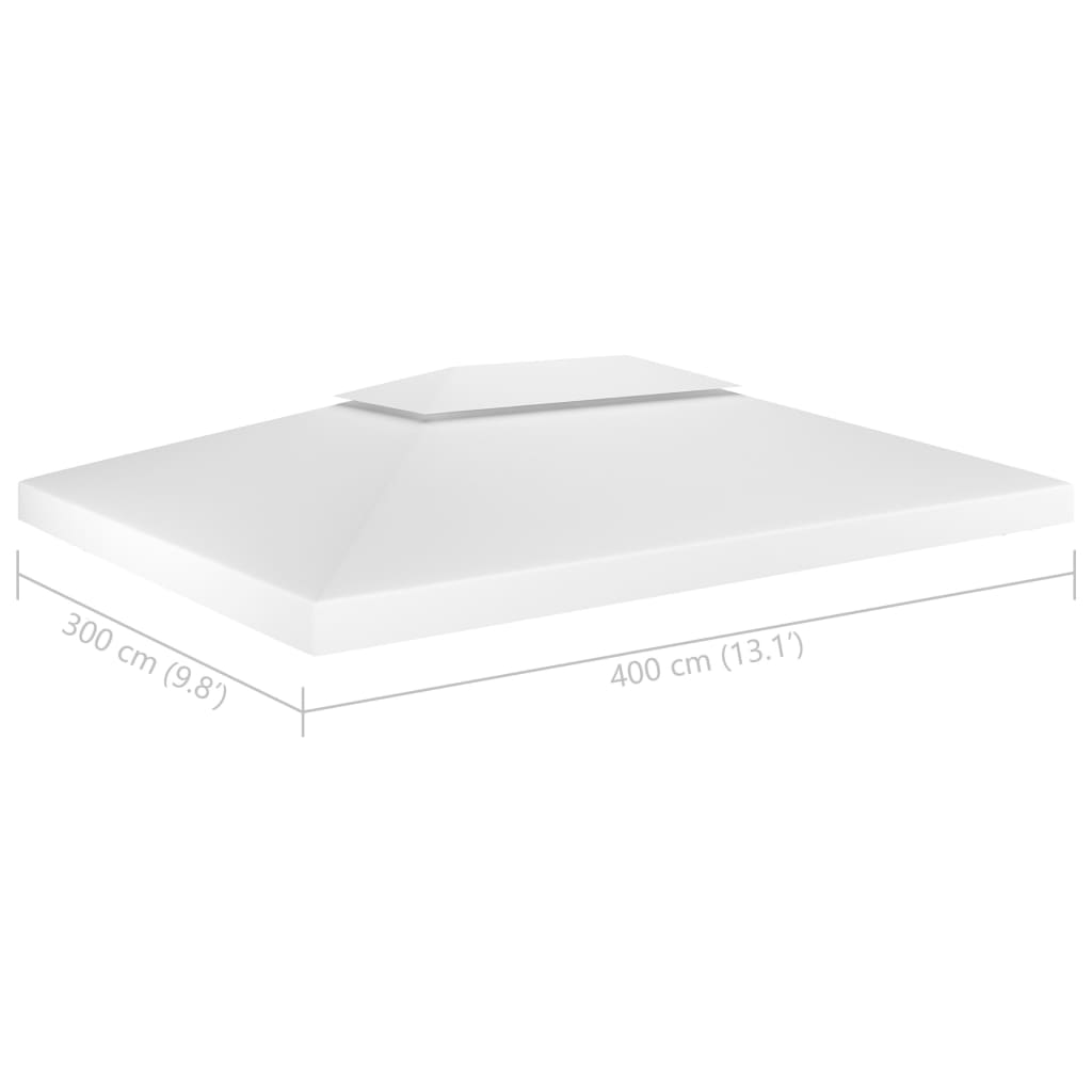 vidaXL 2-Tier Gazebo Top Cover 310 g/m² 4x3 m White