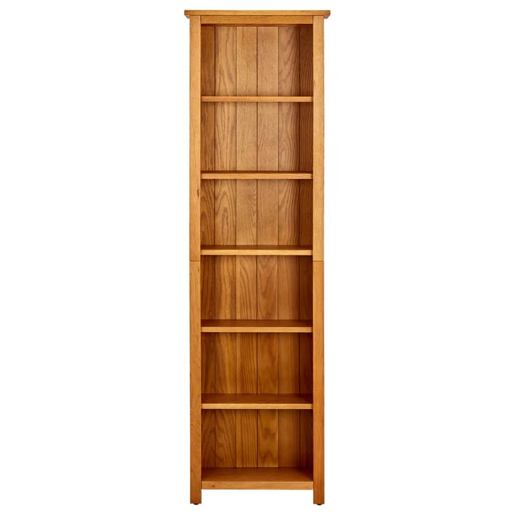 vidaXL 6-Tier Bookcase 52x22x180 cm Solid Oak Wood