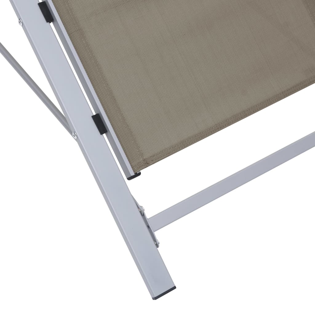 vidaXL Sunlounger Textilene and Aluminium Taupe