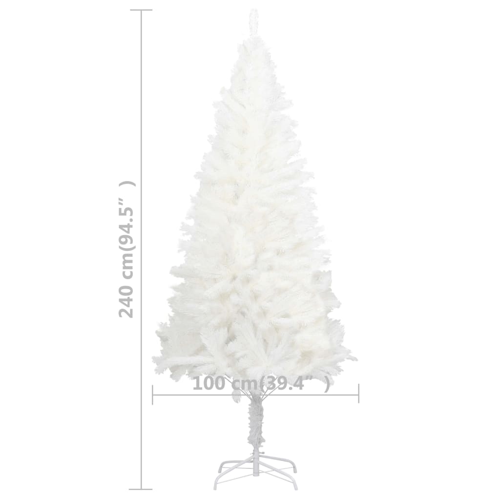 vidaXL Artificial Pre-lit Christmas Tree with Ball Set White 240 cm