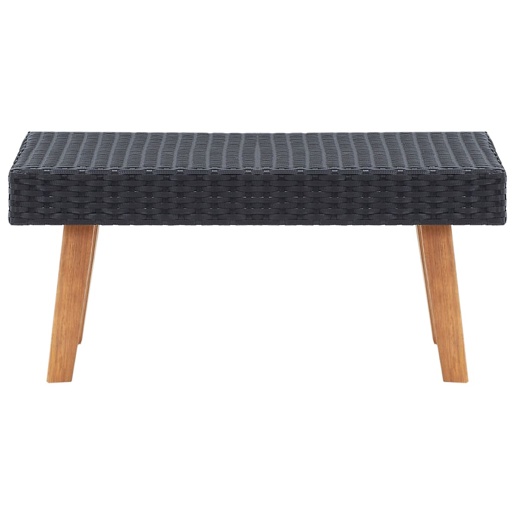 vidaXL Garden Coffee Table Poly Rattan Black