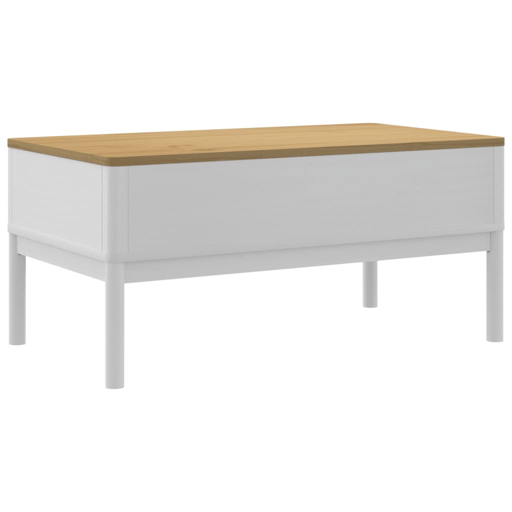 vidaXL Coffee Table FLORO White 99x55.5x45 cm Solid Pine Wood