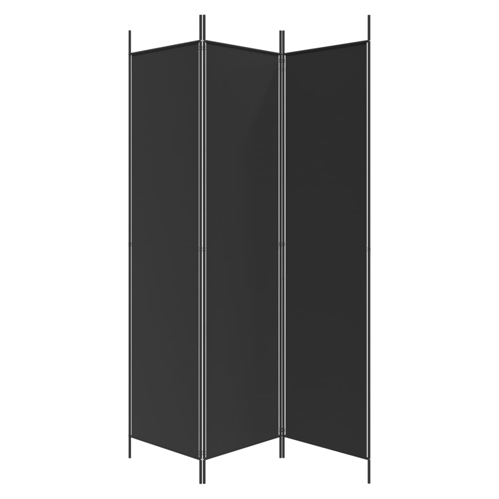 vidaXL 3-Panel Room Divider Black 150x200 cm Fabric