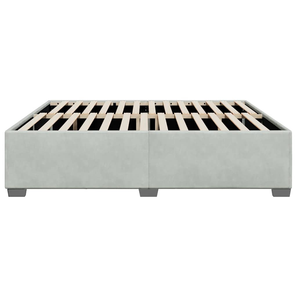 vidaXL Bed Frame without Mattress Light Grey King Velvet
