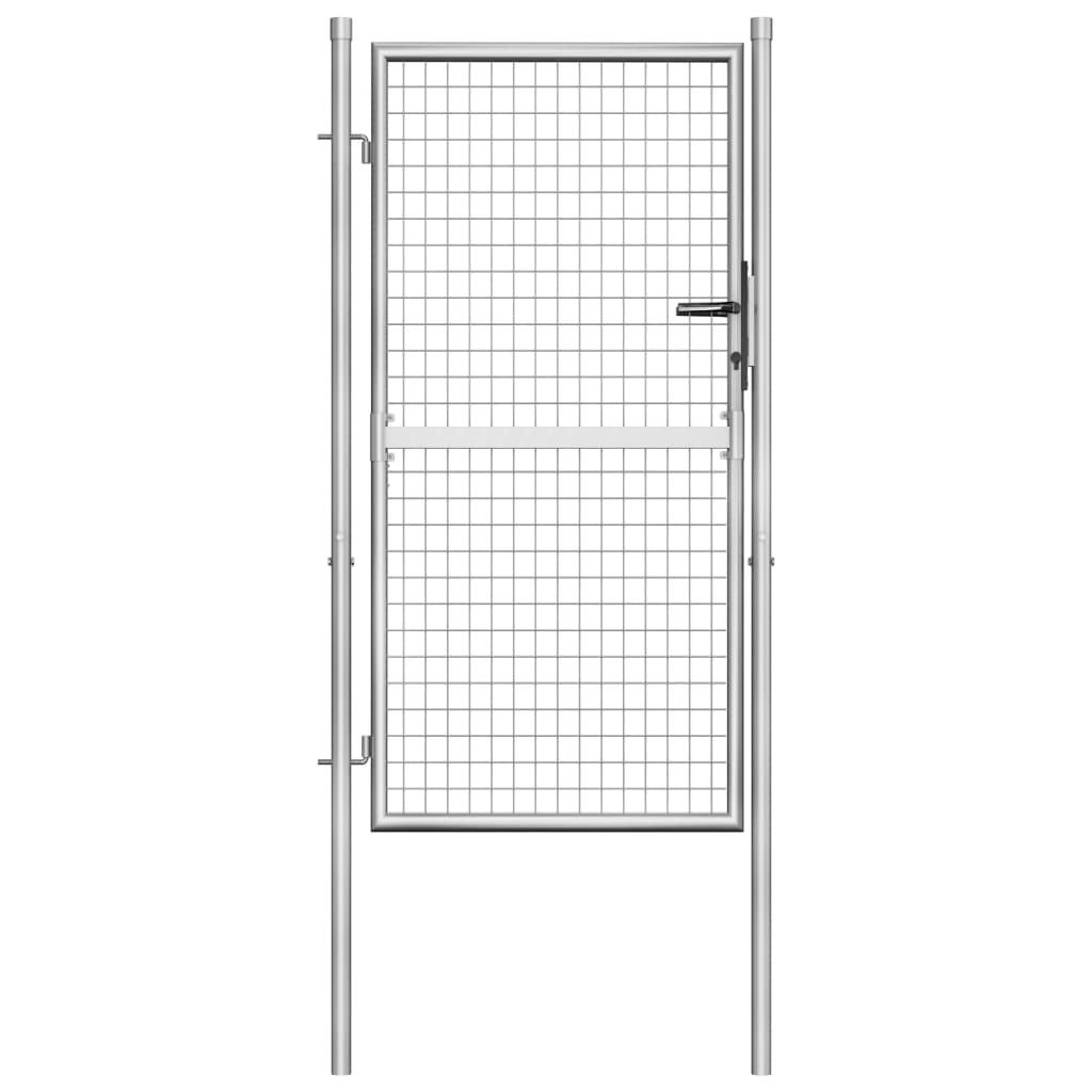 vidaXL Garden Gate Galvanised Steel 105x200 cm Silver