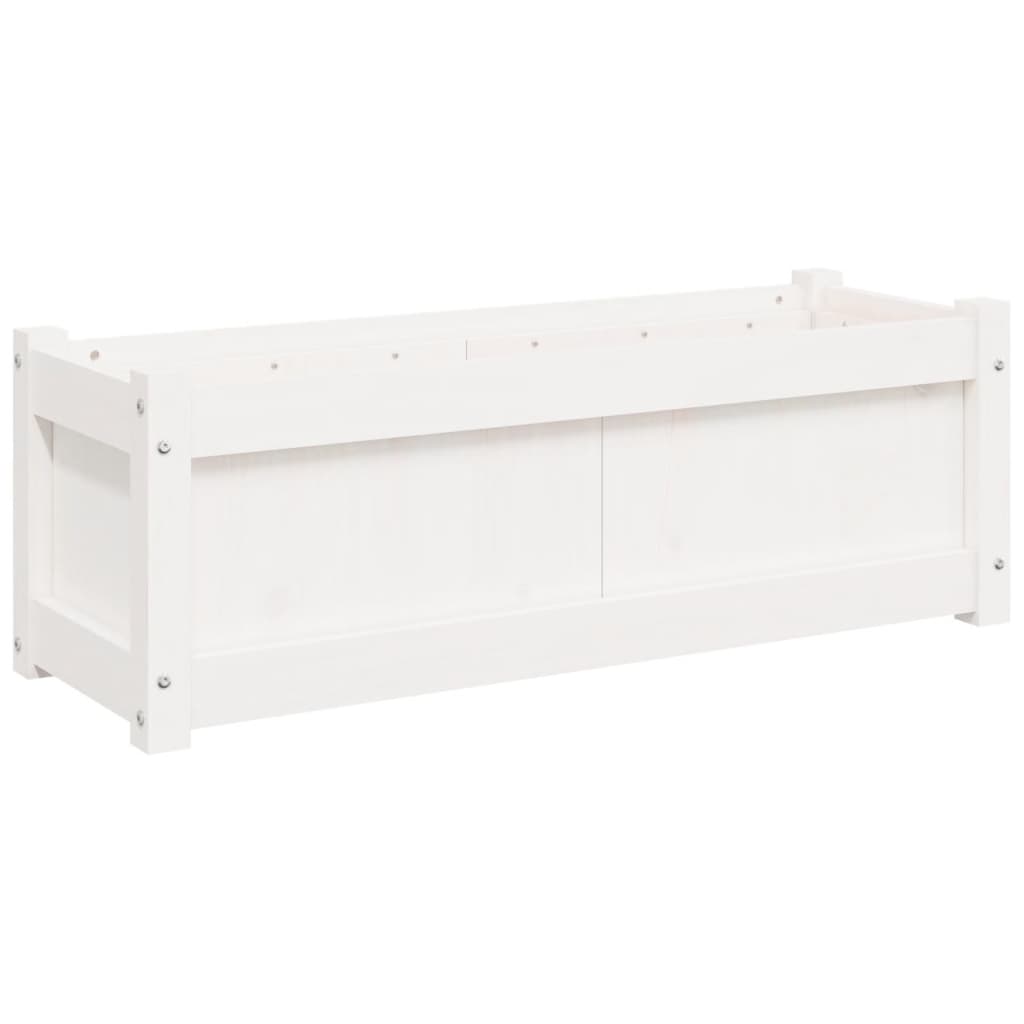 vidaXL Garden Planter White 90x31x31 cm Solid Wood Pine
