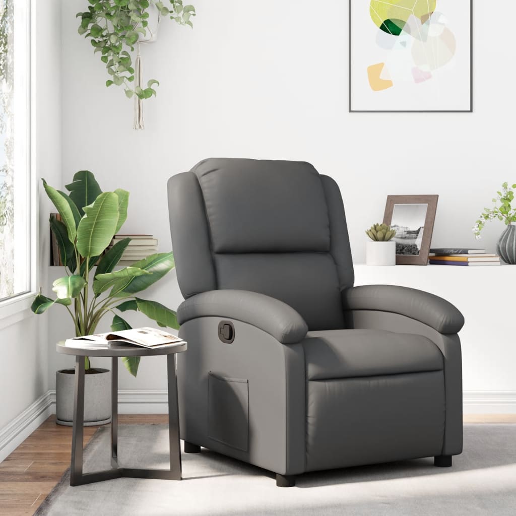 vidaXL Recliner Chair Grey Faux Leather