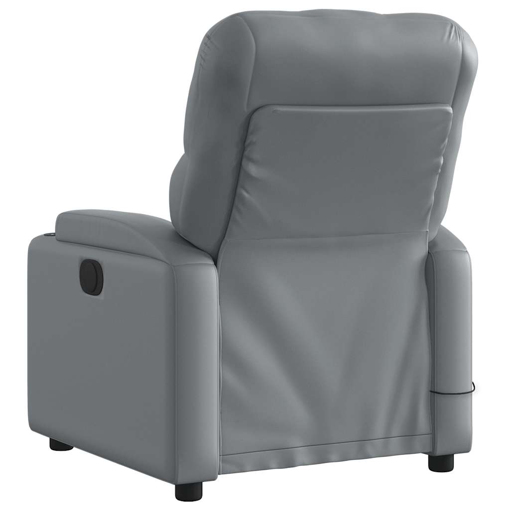 vidaXL Electric Massage Recliner Chair Grey Faux Leather