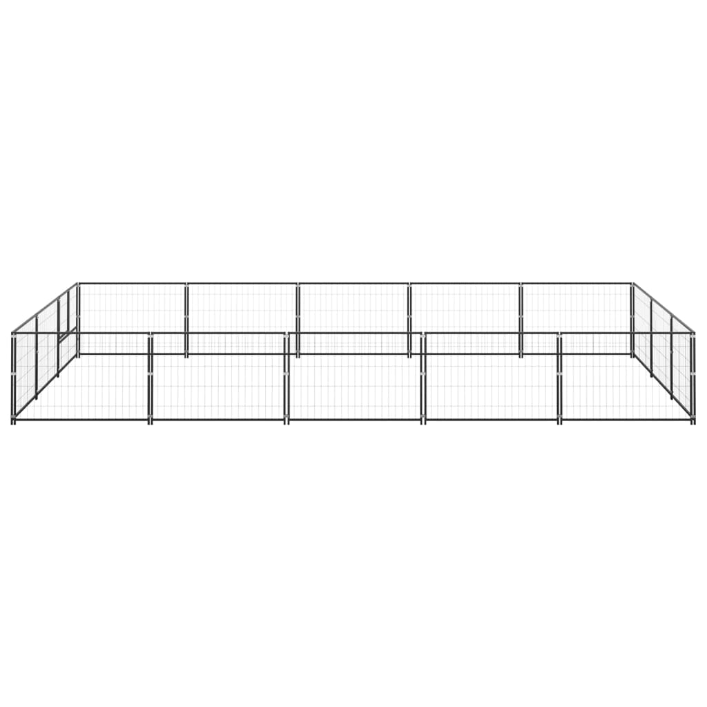 vidaXL Dog Kennel Black 15 m² Steel