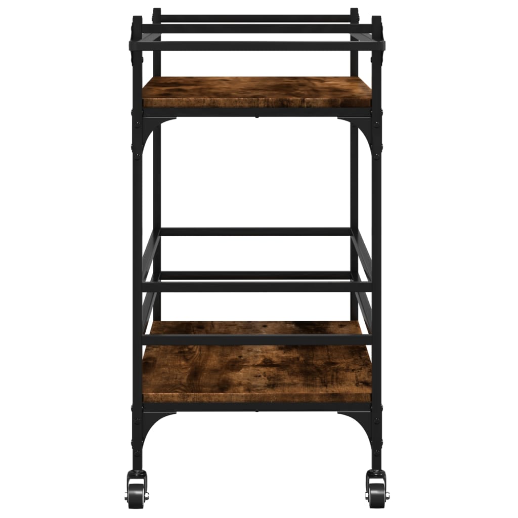 vidaXL Kitchen Trolley Smoked Oak 82x40x78.5 cm Engineered Wood