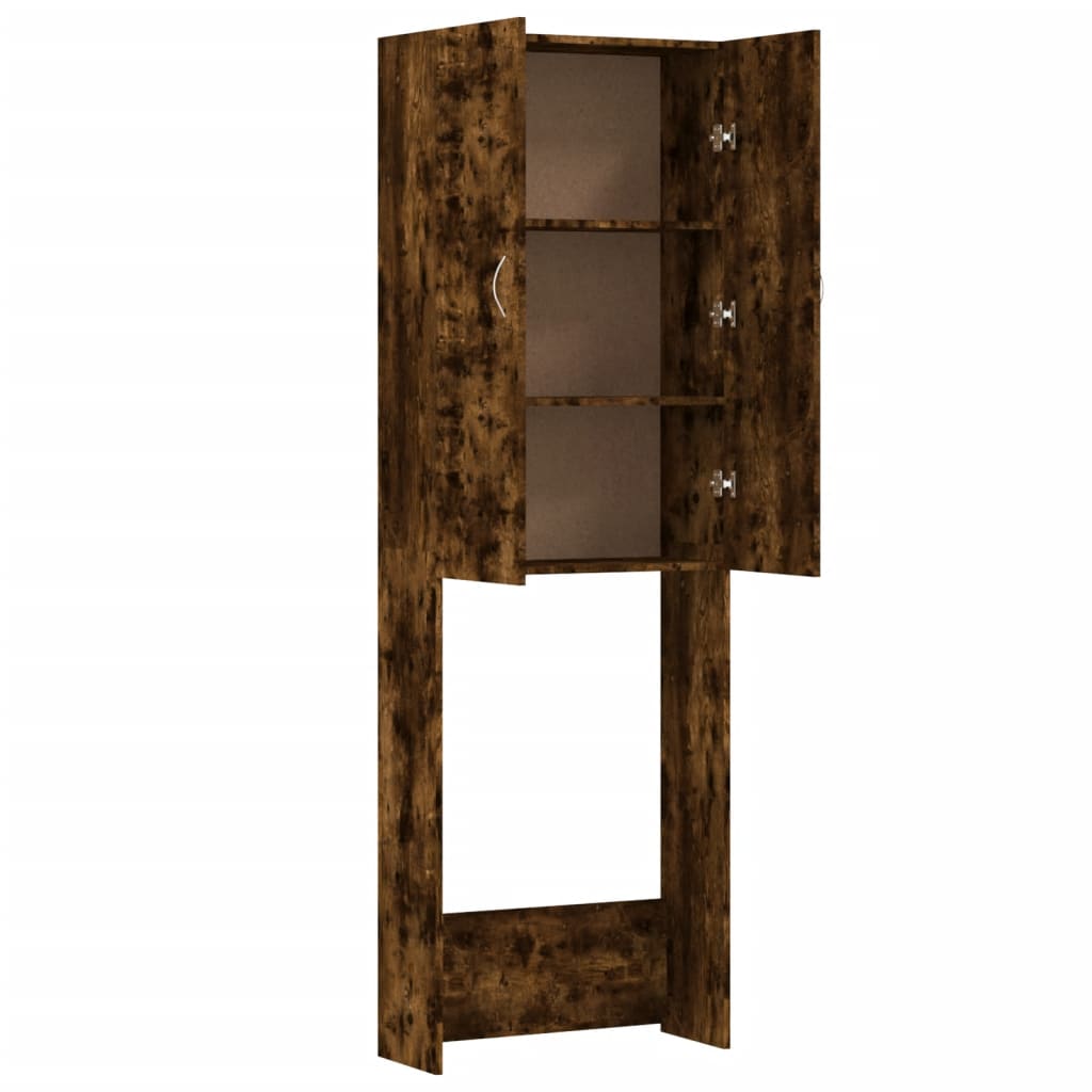 vidaXL Washing Machine Cabinet Smoked Oak 64x25.5x190 cm