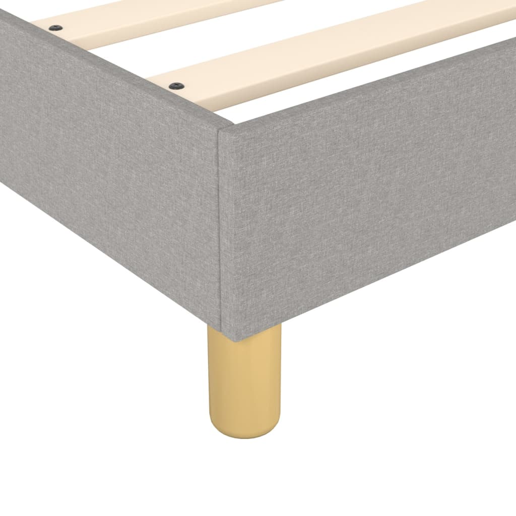 vidaXL Box Spring Bed Frame Light Grey 137x190 cm Full Fabric