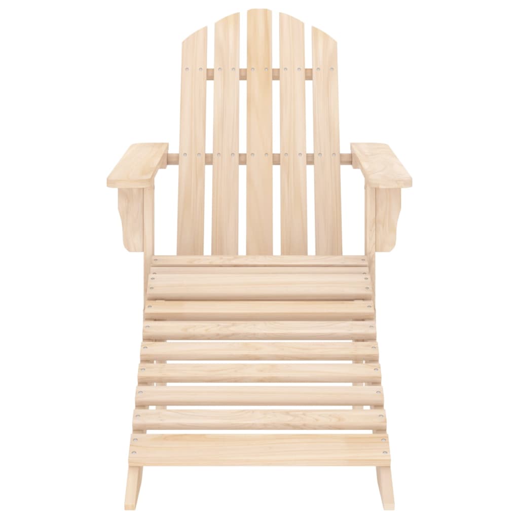 vidaXL Garden Adirondack Chair with Ottoman and Table Solid Fir Wood