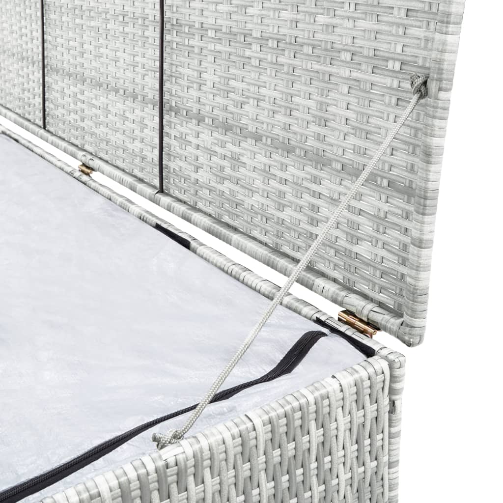 vidaXL Garden Storage Box Light Grey 150x100x100 cm Poly Rattan