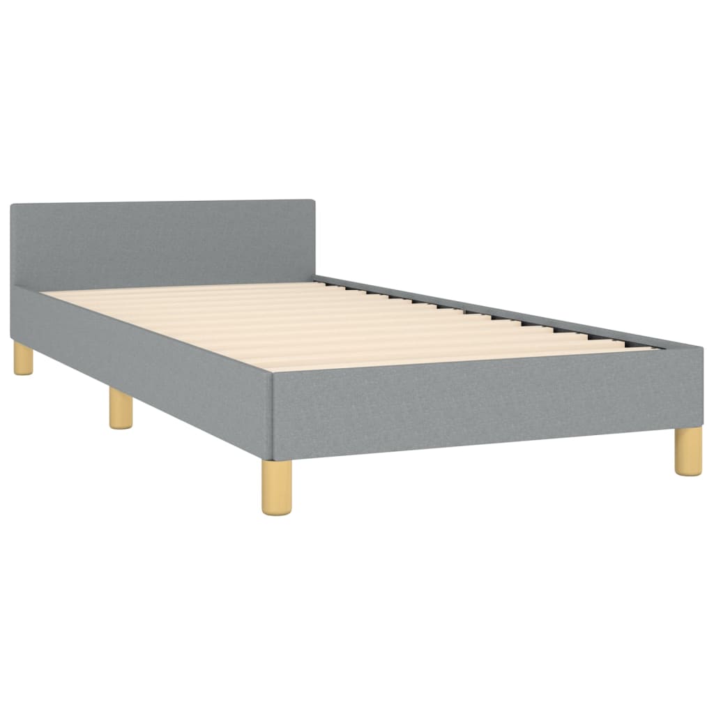 vidaXL Bed Frame without Mattress Light Grey Twin Fabric