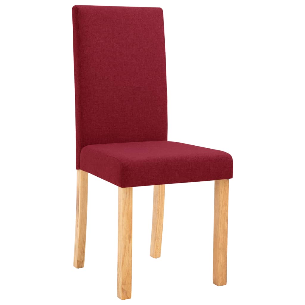 vidaXL Dining Chairs 2 pcs Wine Red Fabric