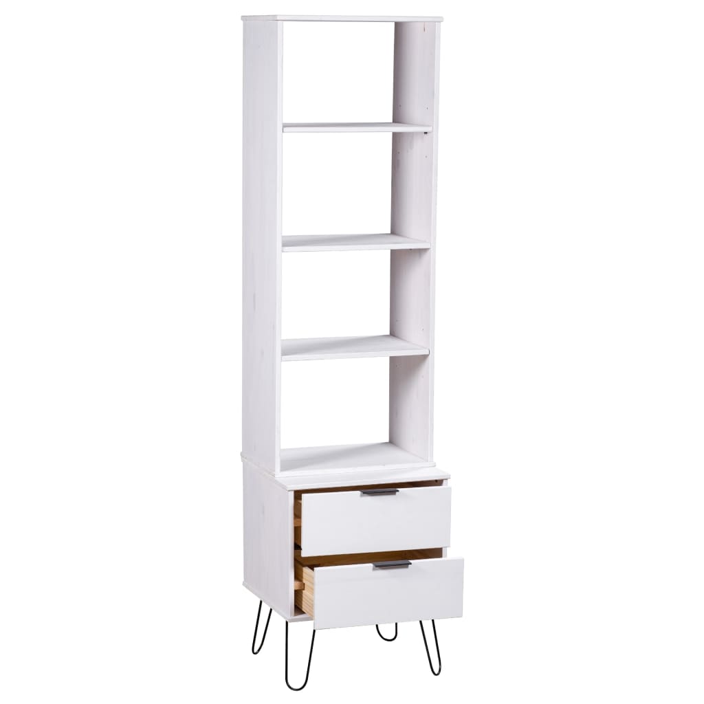 vidaXL Book Cabinet New York White Solid Pine Wood