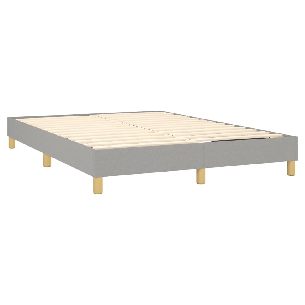 vidaXL Box Spring Bed Frame Light Grey 152x203 cm Queen Fabric