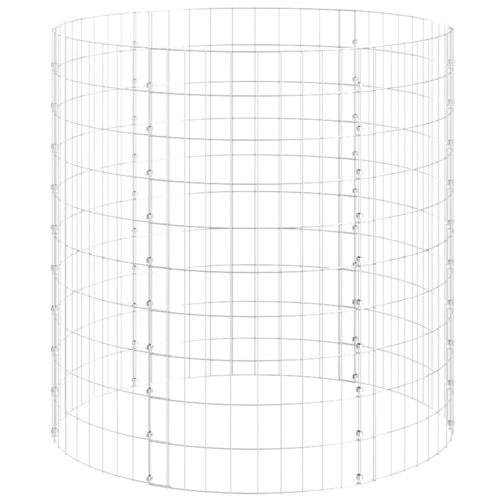 vidaXL Circular Gabion Pole Galvanised Steel Ø100x100 cm