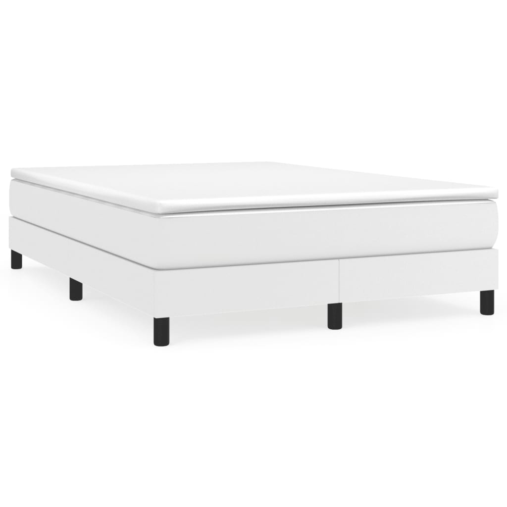 vidaXL Box Spring Bed Frame White 152x203 cm Queen Faux Leather