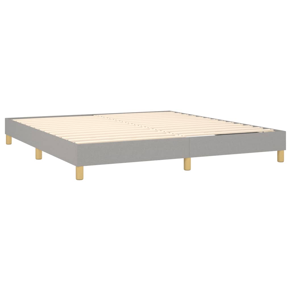 vidaXL Box Spring Bed Frame Light Grey 193x203 cm King Fabric
