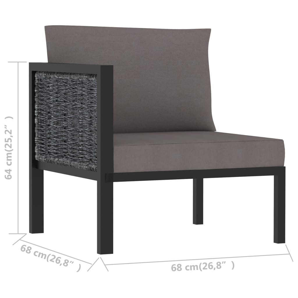 vidaXL Right Corner Sofa with Cushion Anthracite Poly Rattan