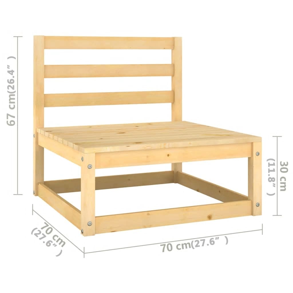 vidaXL 10 Piece Garden Lounge Set with Cushions Solid Pinewood