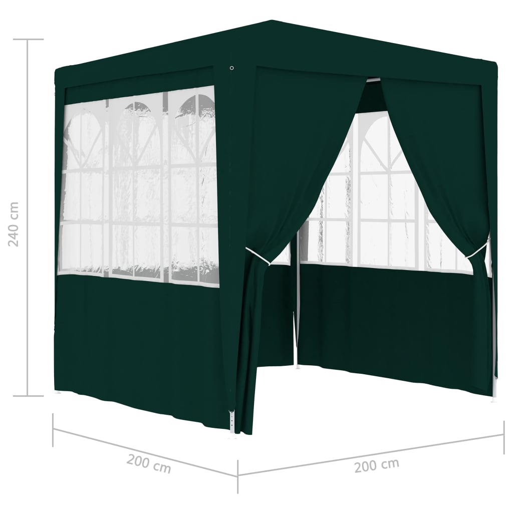 vidaXL Professional Party Tent with Side Walls 2x2 m Green 90 g/m?