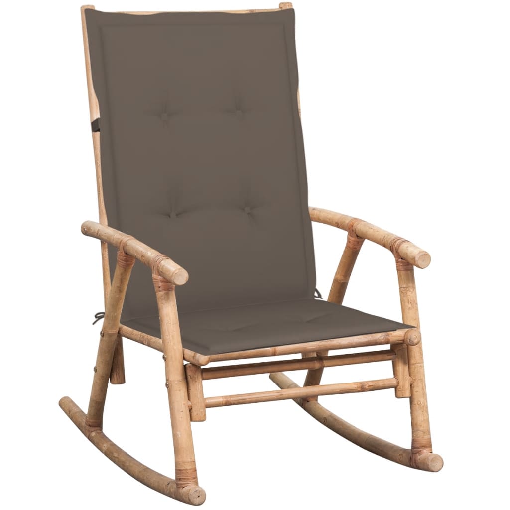 vidaXL Rocking Chair with cushion Bamboo