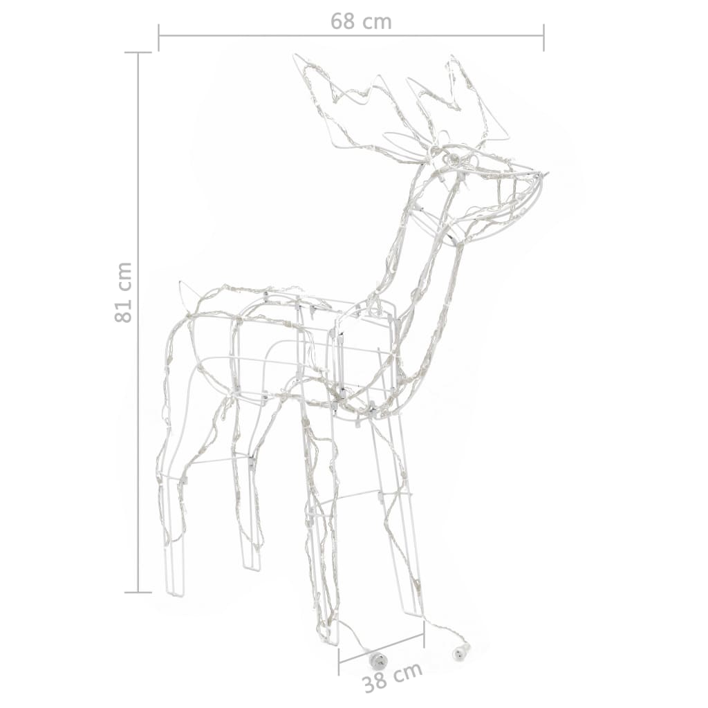 vidaXL 3 Piece Christmas Light Display Reindeers 229 LEDs