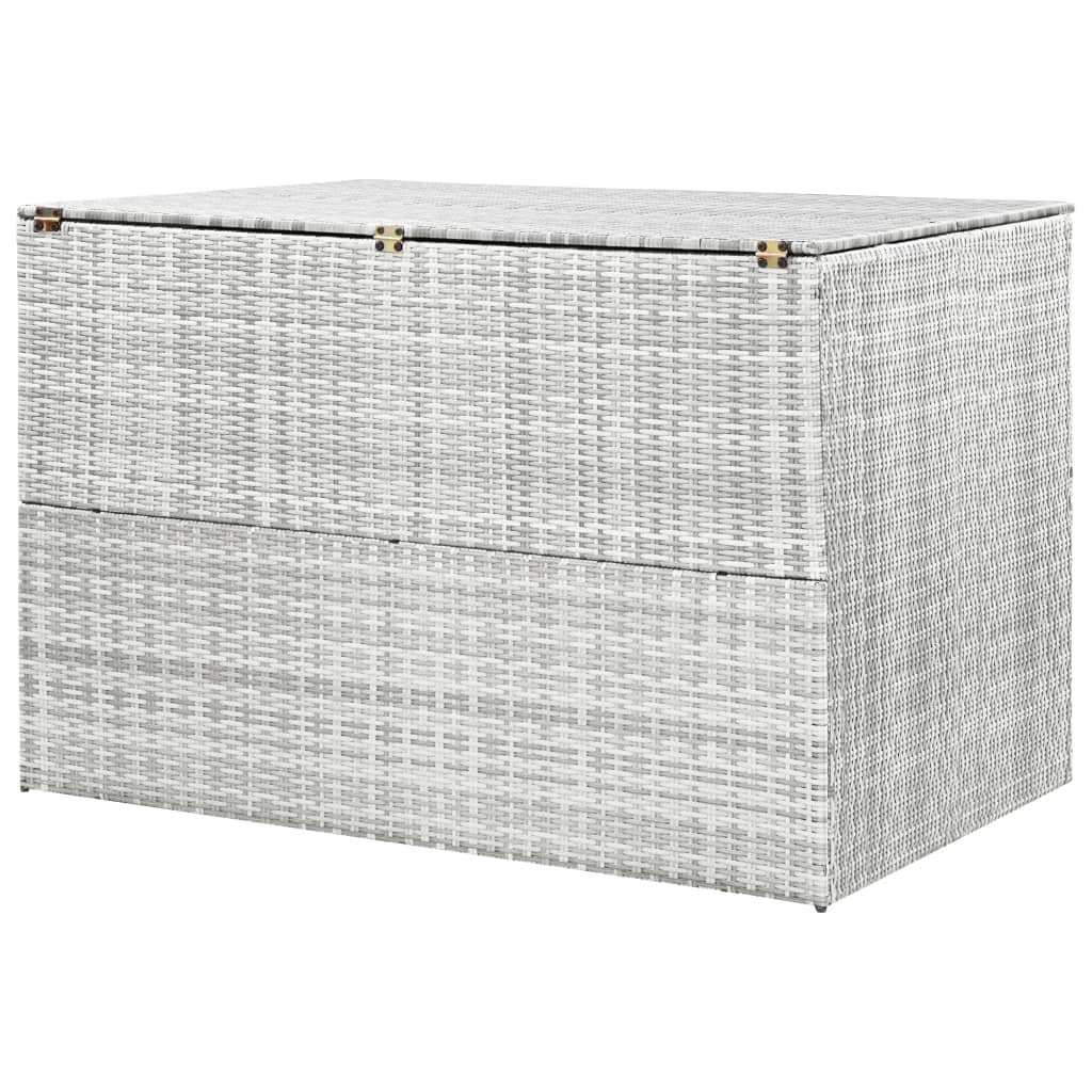 vidaXL Garden Storage Box Light Grey 150x100x100 cm Poly Rattan