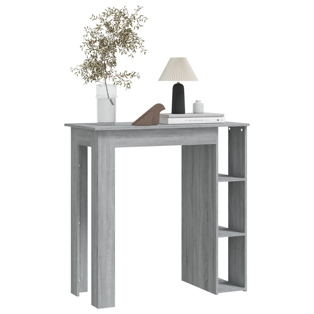 vidaXL Bar Table with Shelf Grey Sonoma 102x50x103.5 cm Engineered Wood