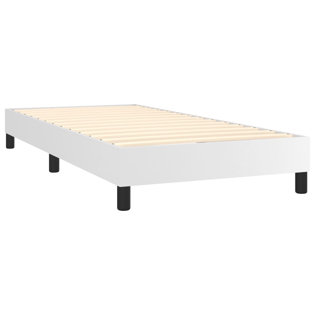 vidaXL Box Spring Bed Frame White 100x190 cm Twin Faux Leather