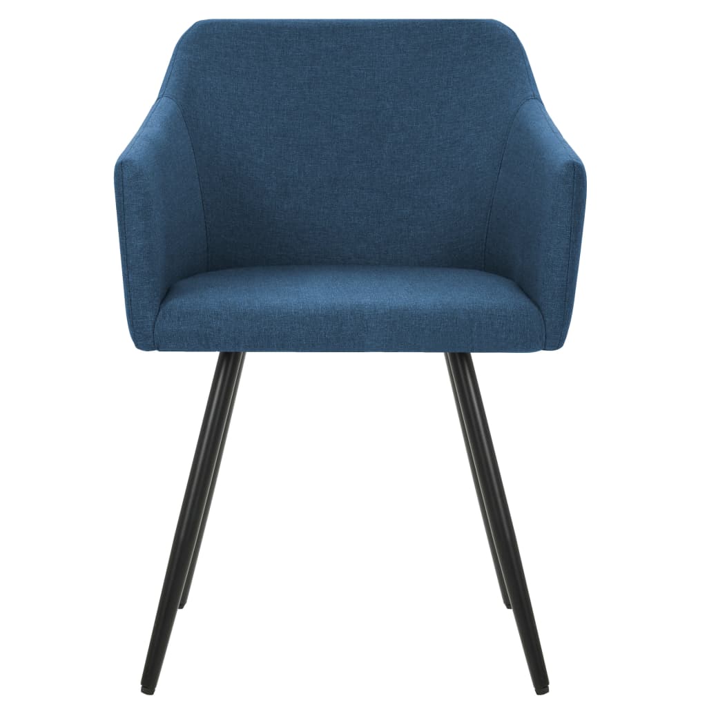 vidaXL Dining Chairs 2 pcs Blue Fabric