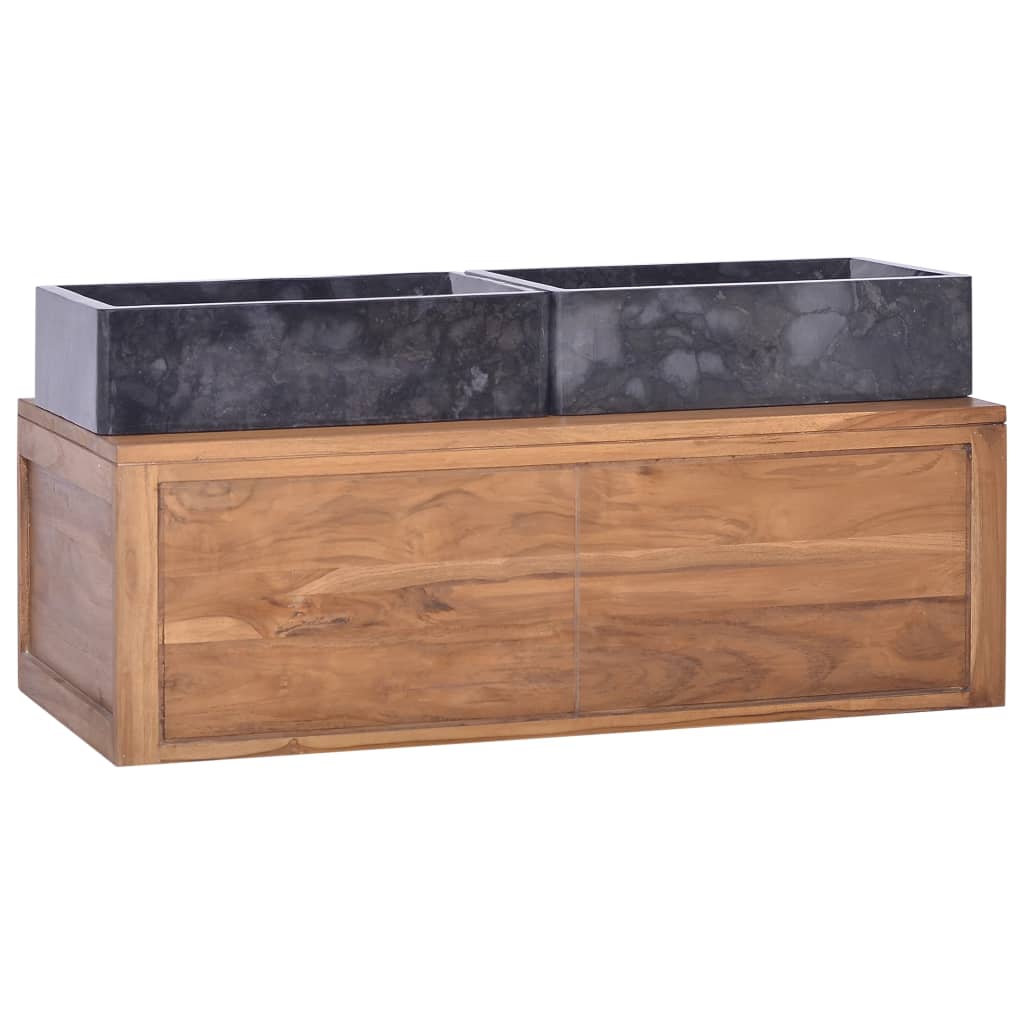 vidaXL Wall-mounted Bathroom Cabinet 90x45x30 cm Solid Teak Wood