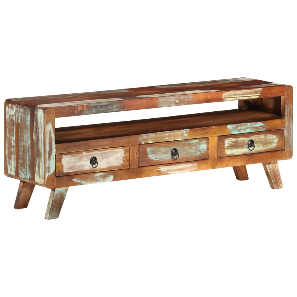 vidaXL TV Cabinet Multicolour 110x30x40 cm Solid Reclaimed Wood