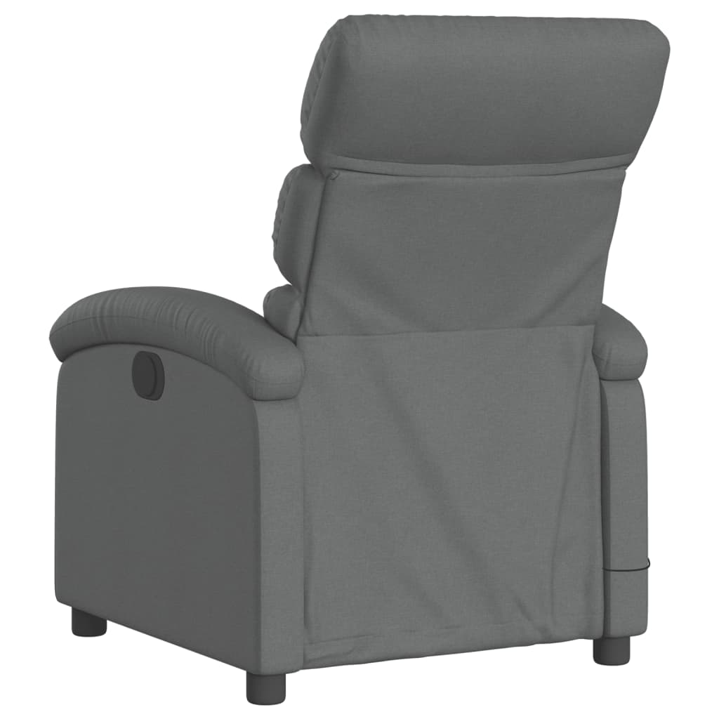 vidaXL Electric Massage Recliner Chair Dark Grey Fabric