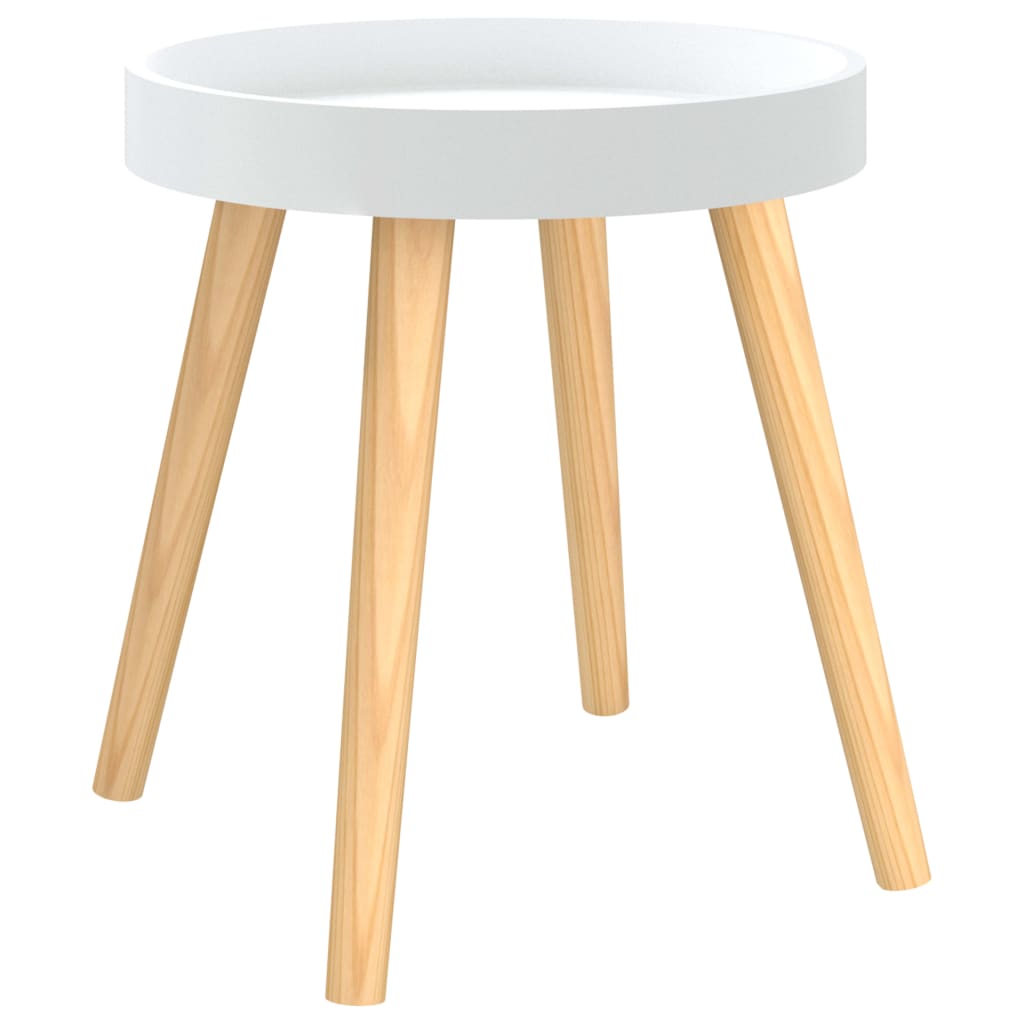 vidaXL Side Table White 38x38x40 cm Engineered Wood&Solid Wood Pine