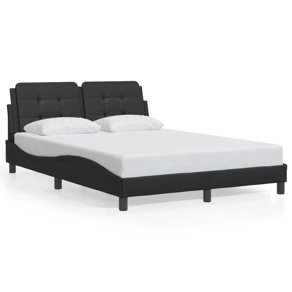 vidaXL Bed Frame without Mattress Black 137x187 cm Double Faux Leather