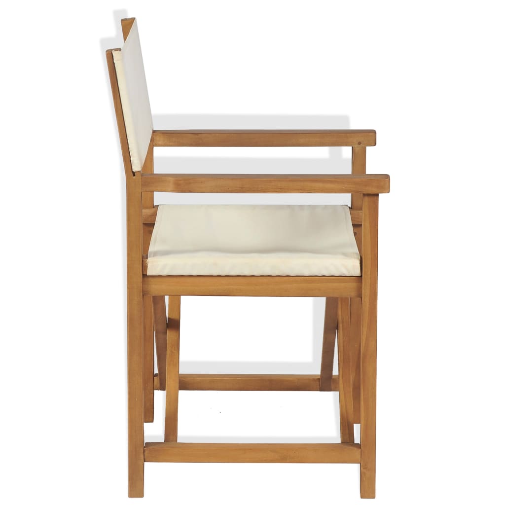 vidaXL Folding Director's Chairs 2 pcs Solid Teak Wood