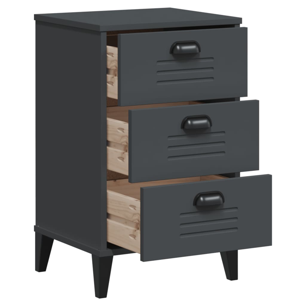 vidaXL Bedside Cabinet VIKEN Anthracite Grey Engineered Wood