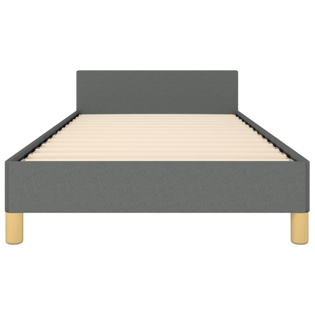 vidaXL Bed Frame without Mattress Dark Grey Twin Fabric