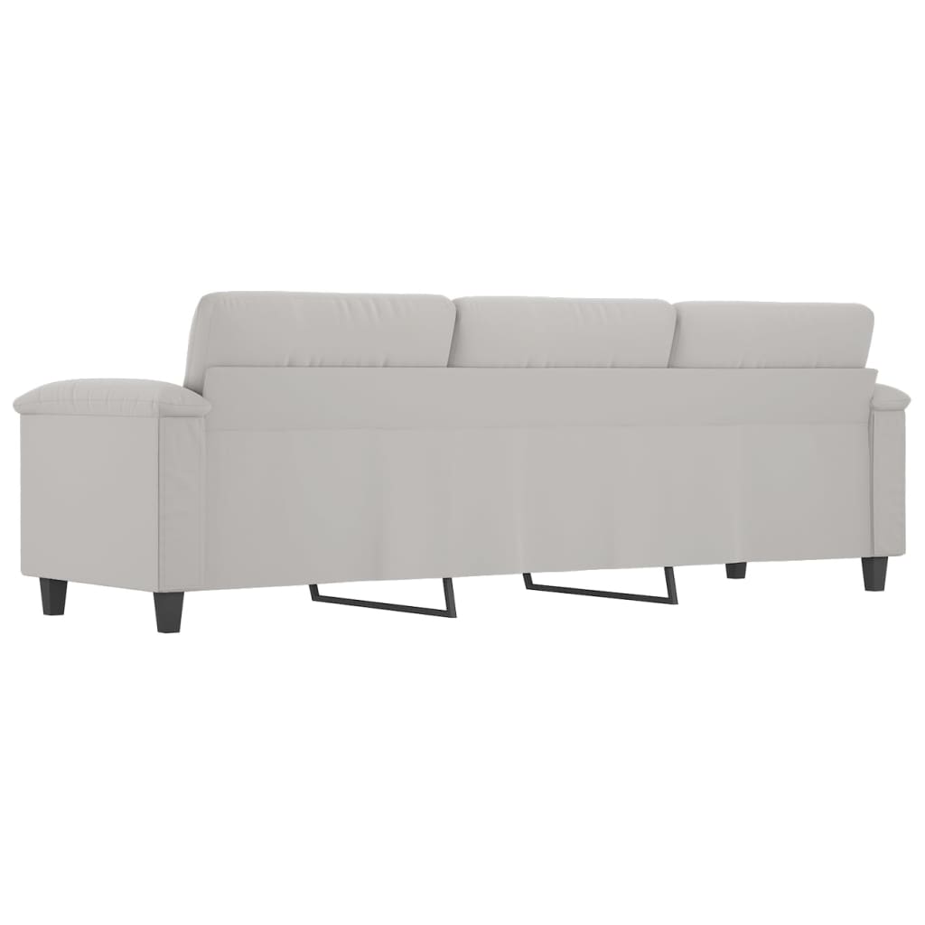 vidaXL 3-Seater Sofa Light Grey 210 cm Microfibre Fabric
