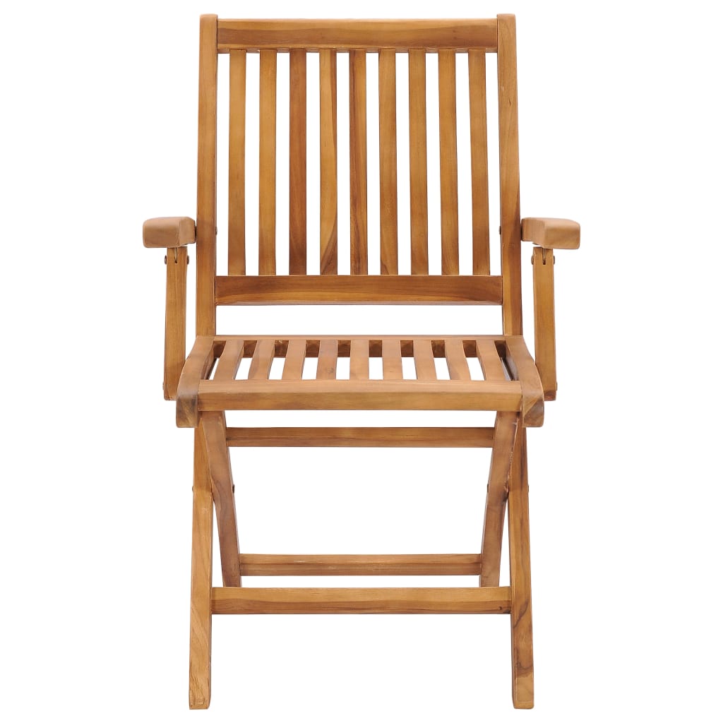 vidaXL Garden Chairs 2 pcs with Red Cushions Solid Teak Wood