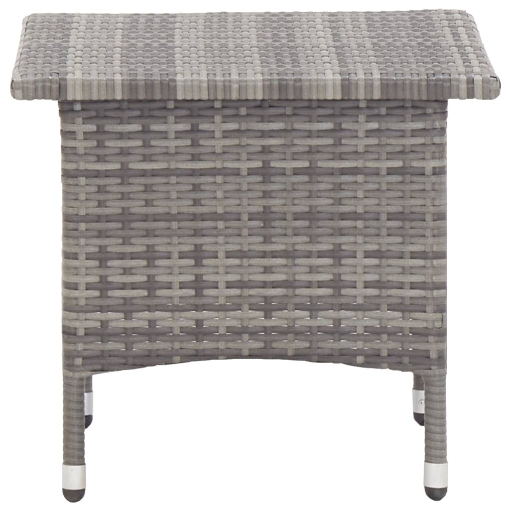 vidaXL Tea Table Grey 50x50x47 cm Poly Rattan