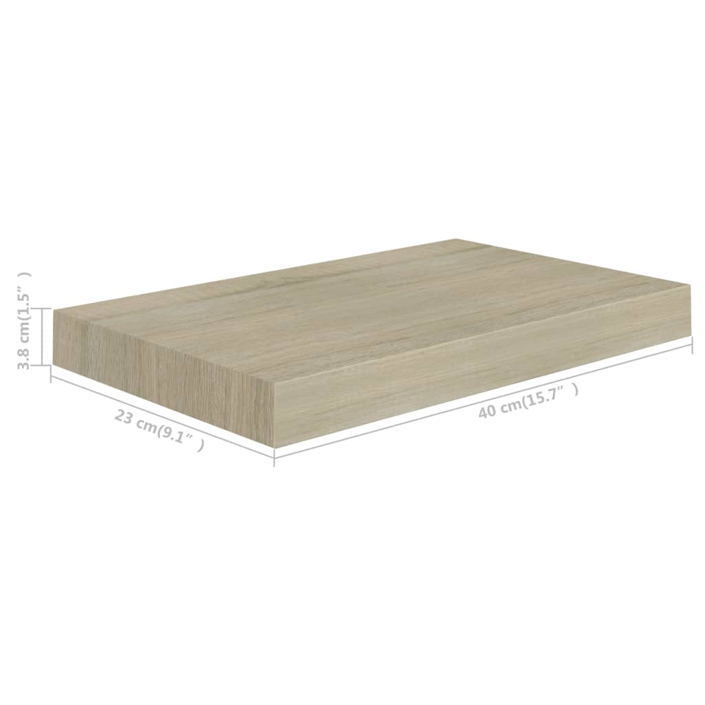 vidaXL Floating Wall Shelves 4 pcs Oak 40x23x3.8 cm MDF