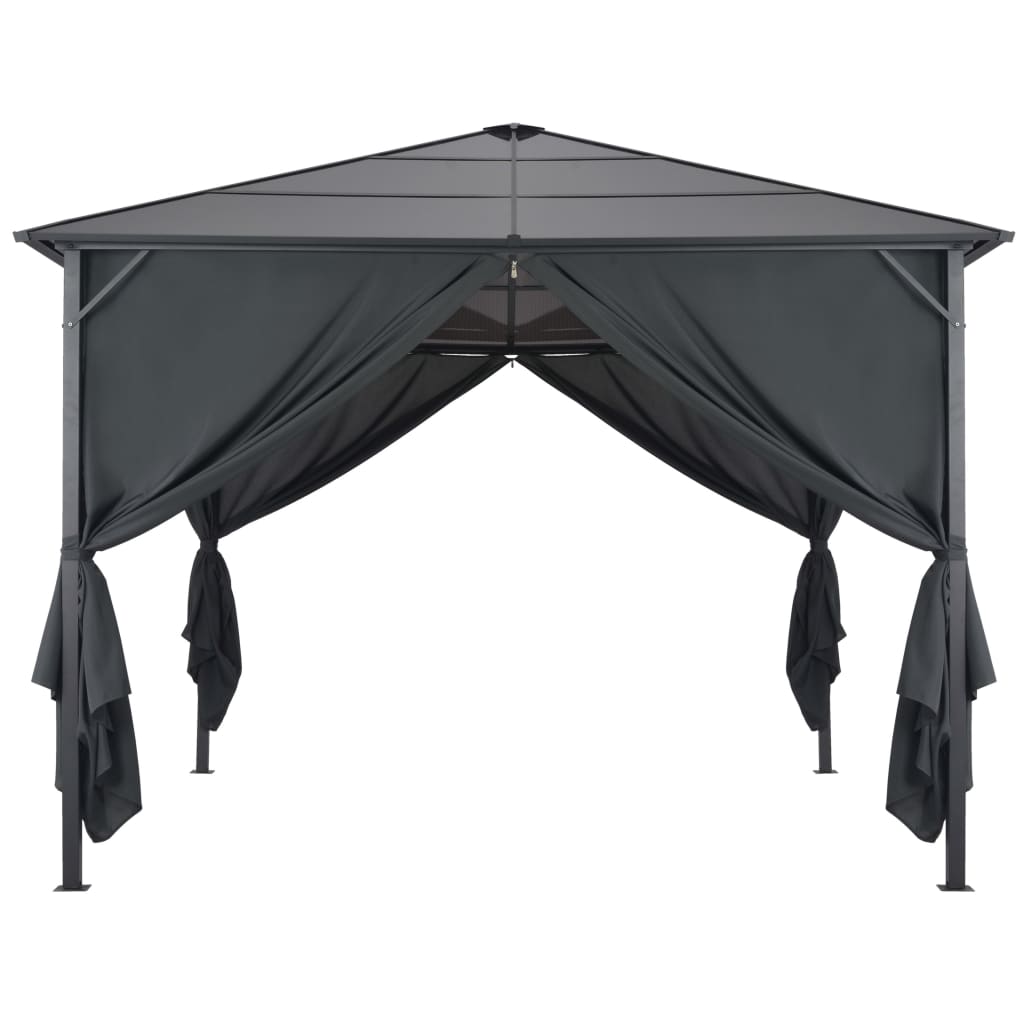 vidaXL Gazebo with Curtain Aluminium 3x3 m Black