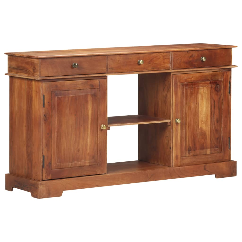 vidaXL Sideboard 135x35x75 cm Solid Acacia Wood